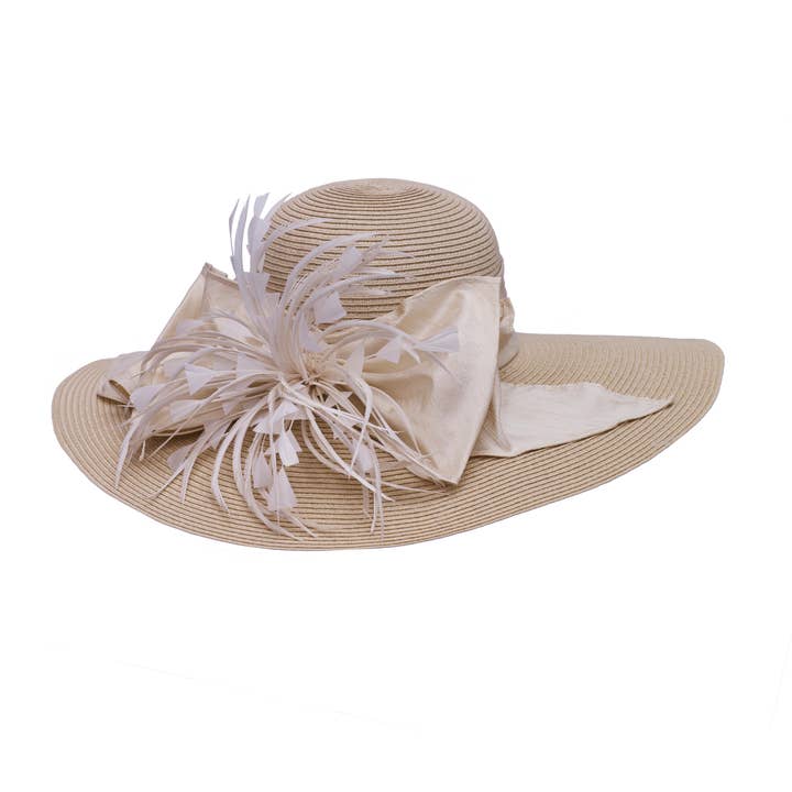Silk Featherburst 5" Brim for wholesale by Toucan Hat Company/ Carole Amper