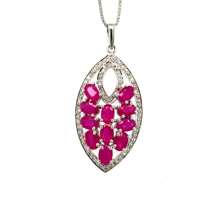 Ruby vedhæng i 925 Sterling sølv - KSP 39684 for engroshandel hos Kotawala Jewels
