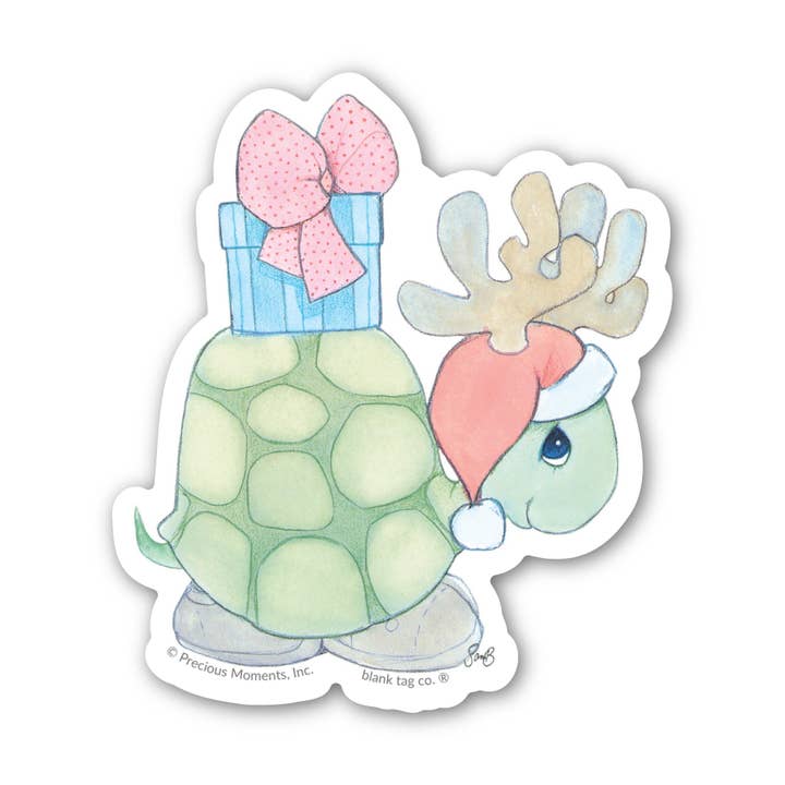 Precious Moments® Slow Down And Enjoy The Holidays Sticker for wholesale by Blank Tag Co. Stickers - Waterproof Stickers