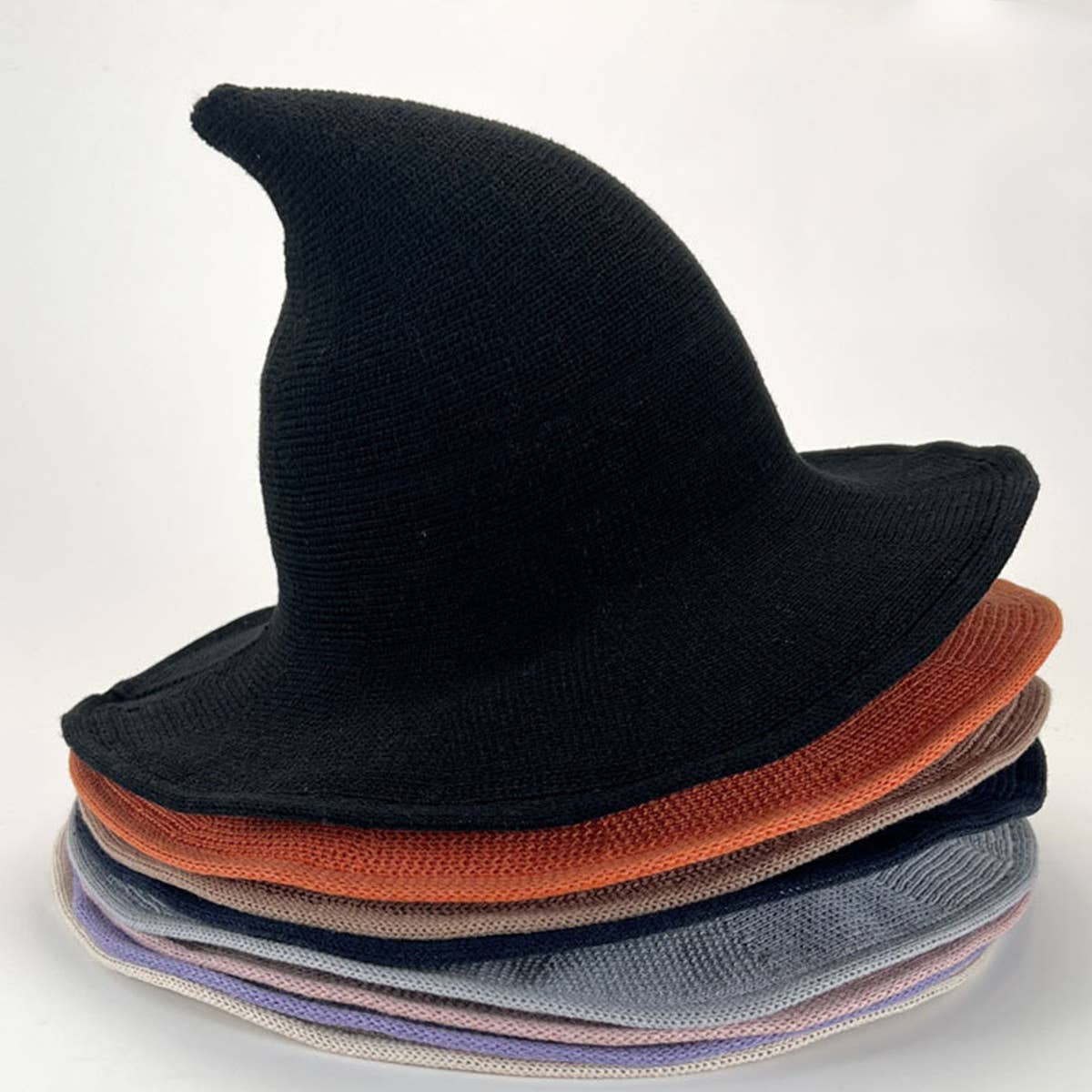 ACCITY - Wholesale Cloche Hat - Women's - Halloween Pointed Witch Hat, Knit & Foldable_CWAH061721