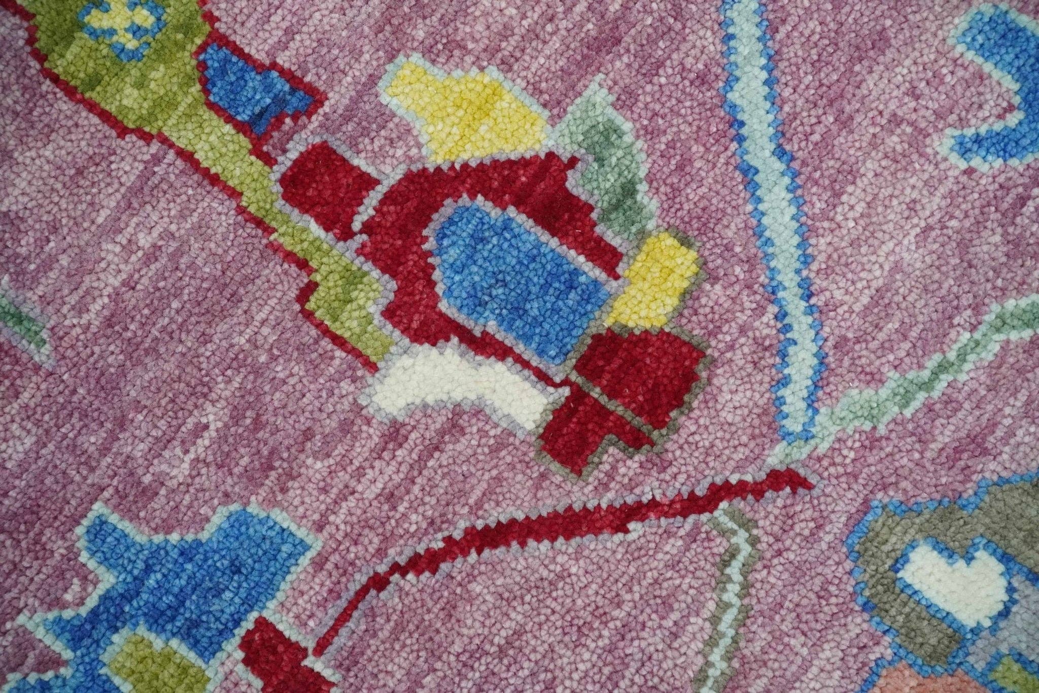 The Rug Decor, Inc. - Wholesale Area Rug - Ready to Ship Pink Modern Oushak Rug Wool Blue Colorful Hand knotted Area Rug3