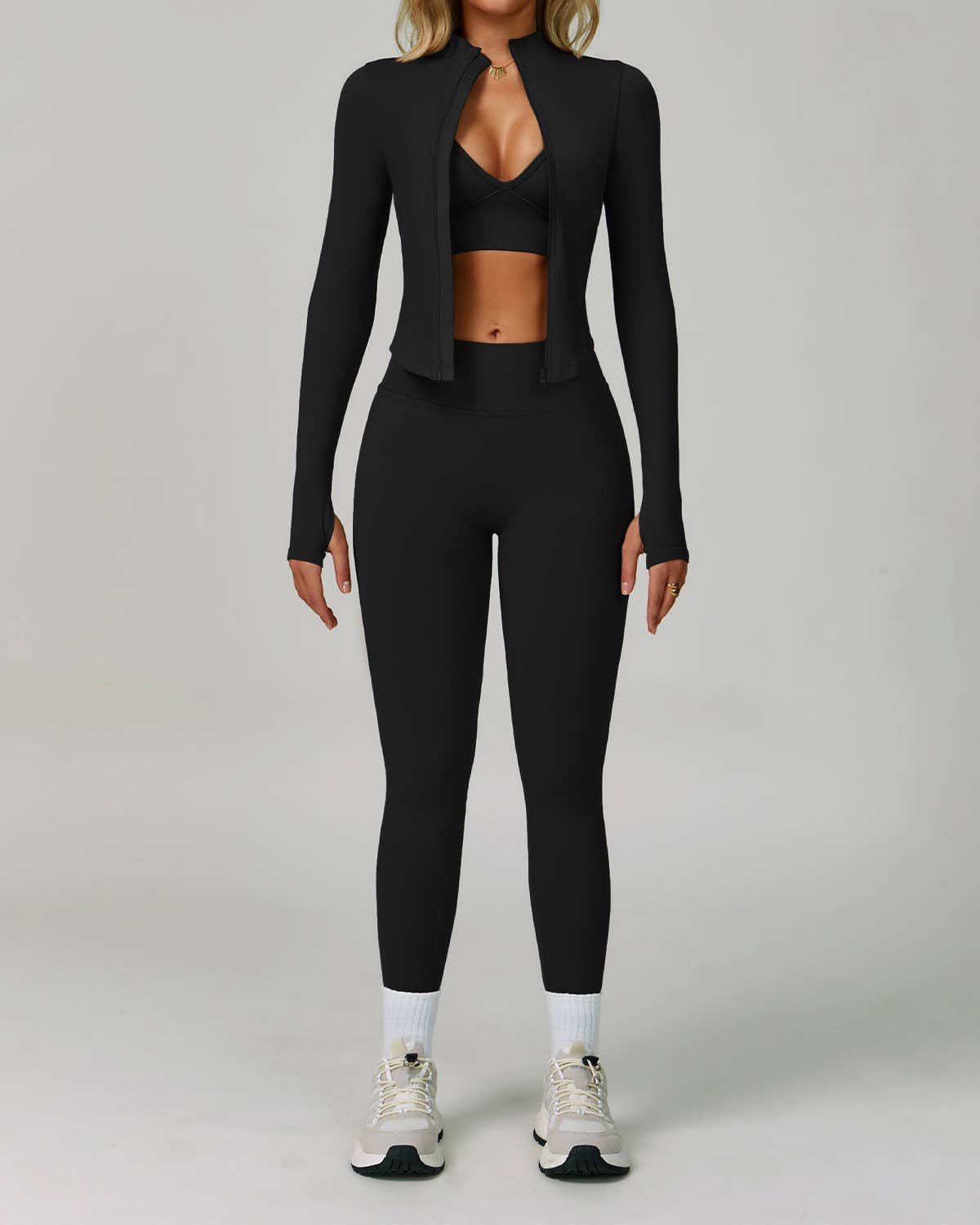 Crave by FW - Vente Ensemble de sport – femme - Ensemble de sport 3 pièces avec soutien-gorge, veste et legging6