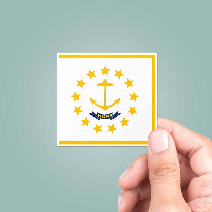 Rhode Island RI State Flag Sticker Vinyl Mærkat for engroshandel hos CJ's Sticker Shop