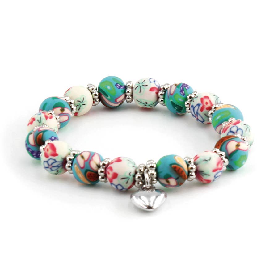 My Fun Colors - Wholesale Beaded Bracelet - Kids - Kids Clay Beaded Stretch Charm Bracelets  |  Fun Styles!12