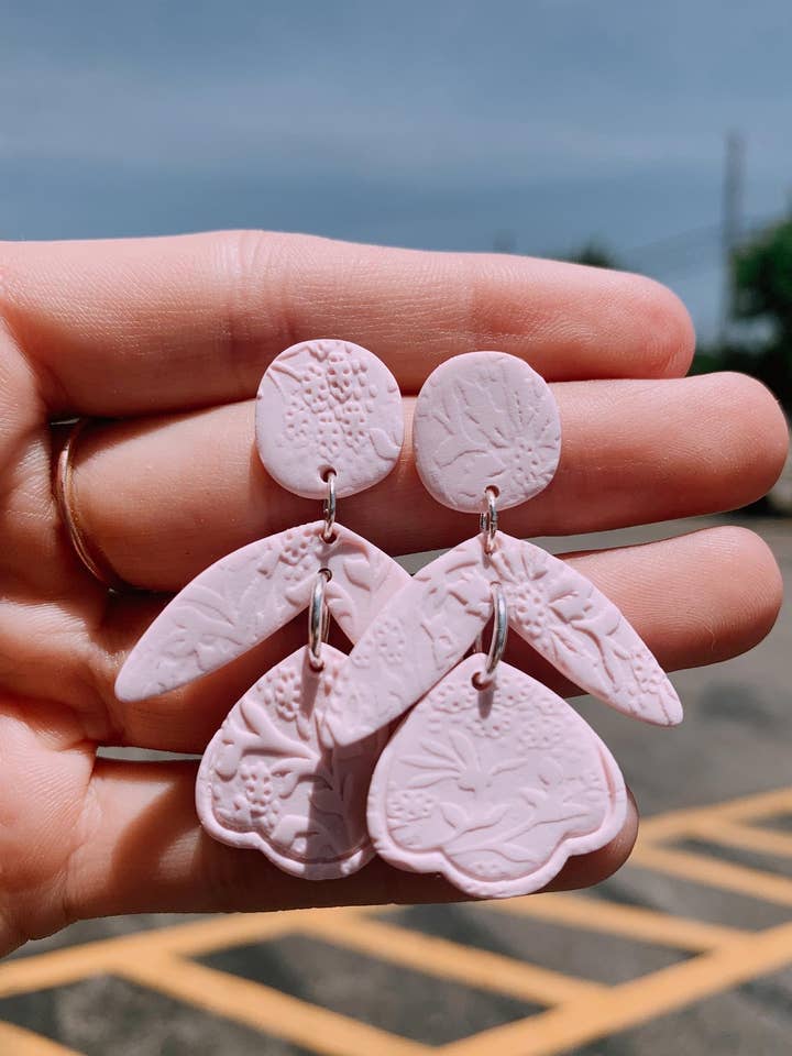 Pink Pattern Earrings for wholesale by Potter & Clay Jewelry Co.