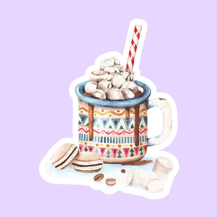 Gestanzter Aufkleber für heiße Schokoladengetränke für den Großhandel von The Sticker Lab