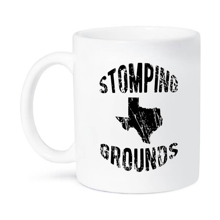 3dRose, Território Familiar. Letras pretas desgastadas e Texas em branco., Caneca por atacado de 3dRose