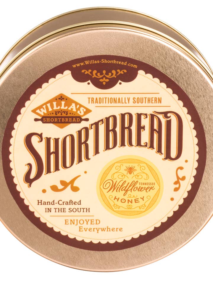 Wildflower Honey Shortbread - Classic Tin for wholesale by Willa's Shortbread