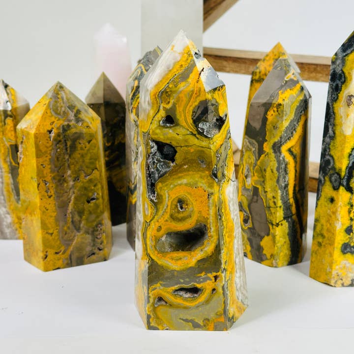 Rock Paradise - Wholesale Spiritual Stone/Crystal - Bumble Bee Jasper Crystal Point YOU CHOOSE