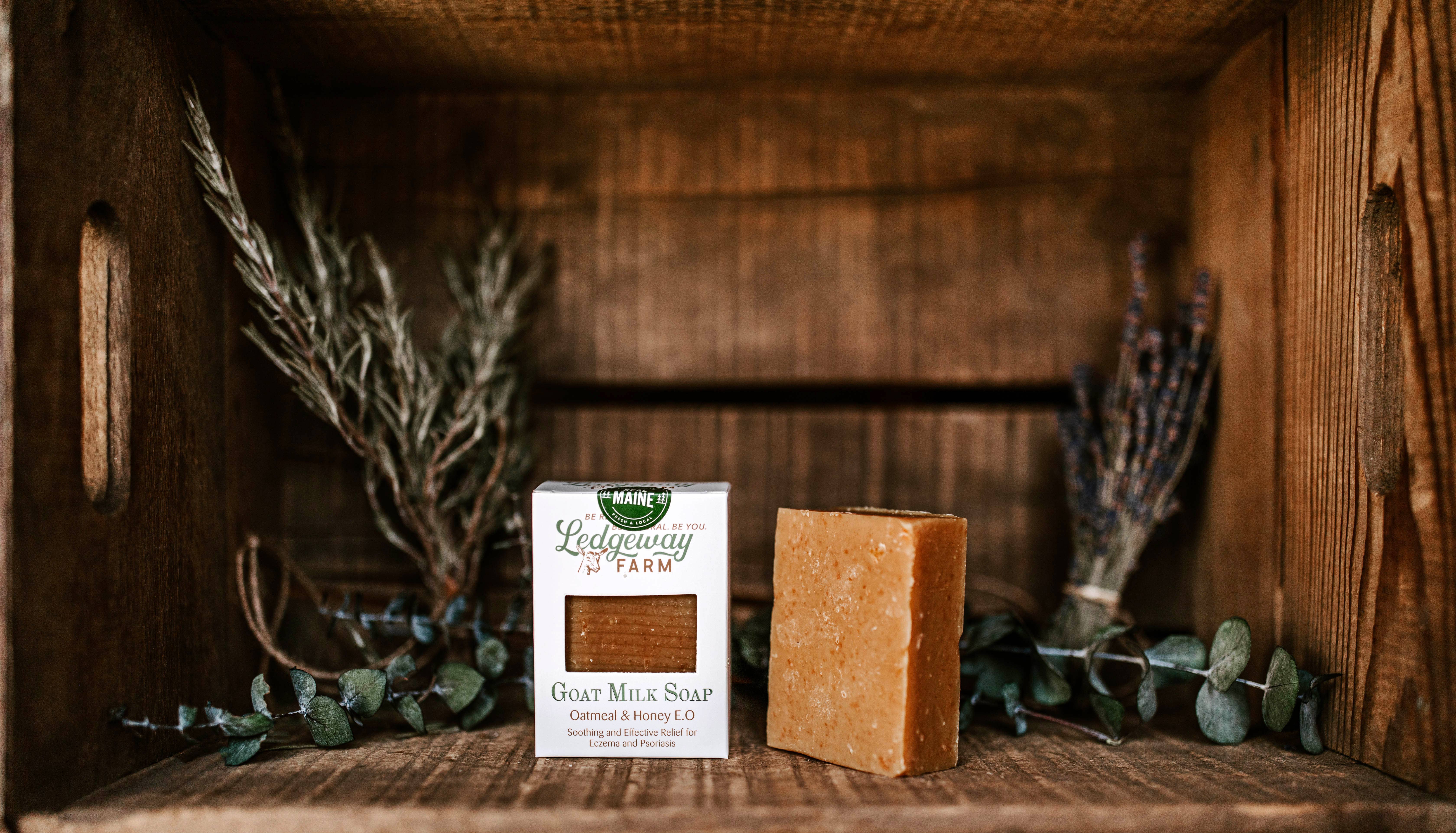 Ledgeway Farm - Wholesale Bar Soap - Oatmeal & Honey Goat Milk Soap Bar1