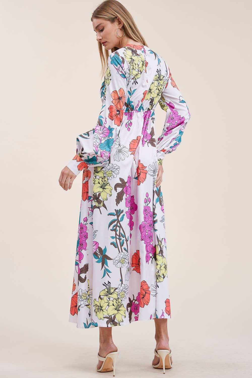 QMP Moda - Wholesale Dress - Women's - FLORAL PRINTED DRESS WITH ELASTIC WAIST AND POCKETS10