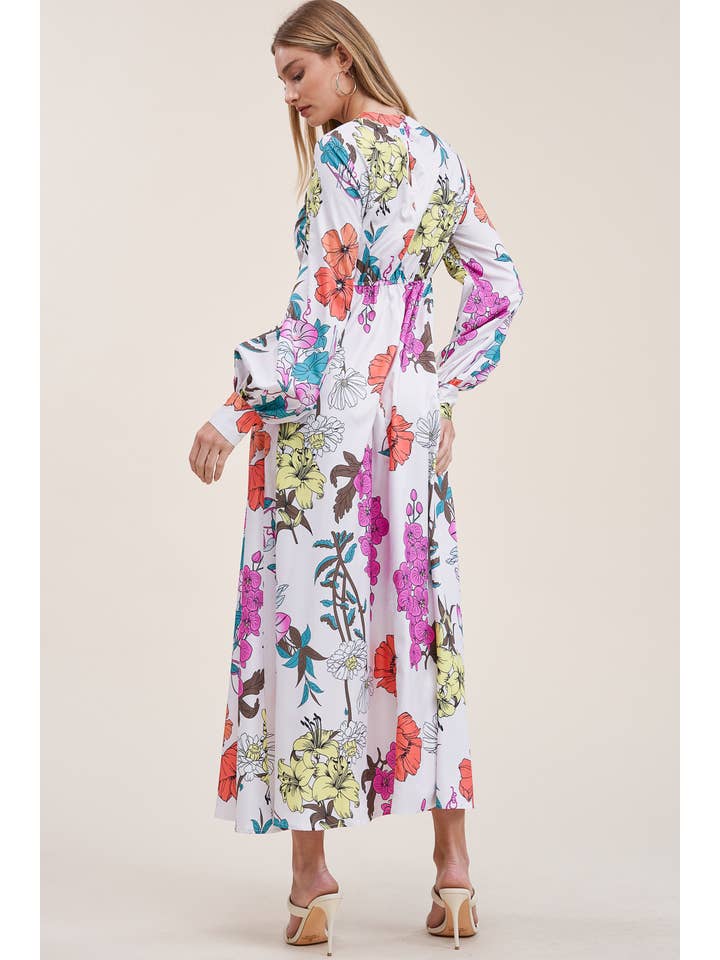 QMP Moda - Wholesale Dress - Women's - FLORAL PRINTED DRESS WITH ELASTIC WAIST AND POCKETS10