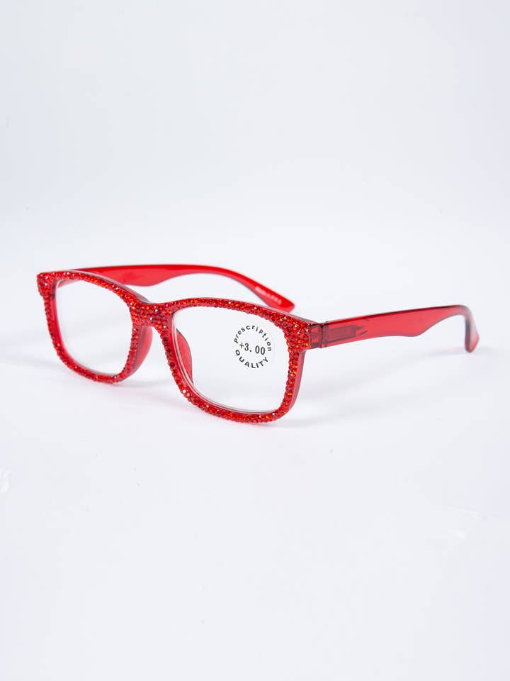 Handmade Rhinestone Presbyopic Glasses G0540-Red for wholesale by Ole