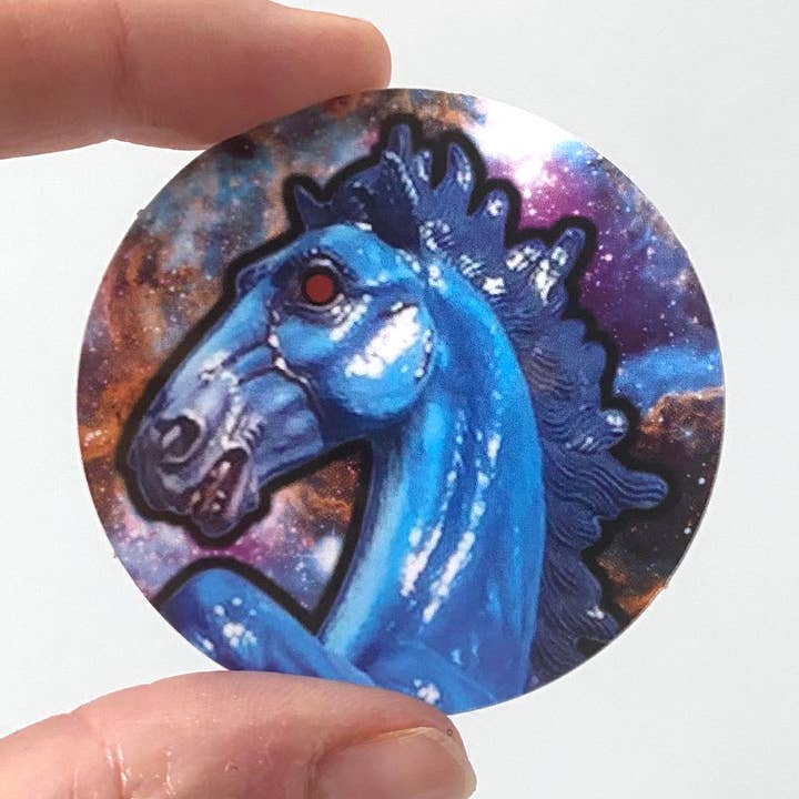 Pegatina Blucifer - Mustang azul del aeropuerto de Denver para venta al por mayor de Hip Violet