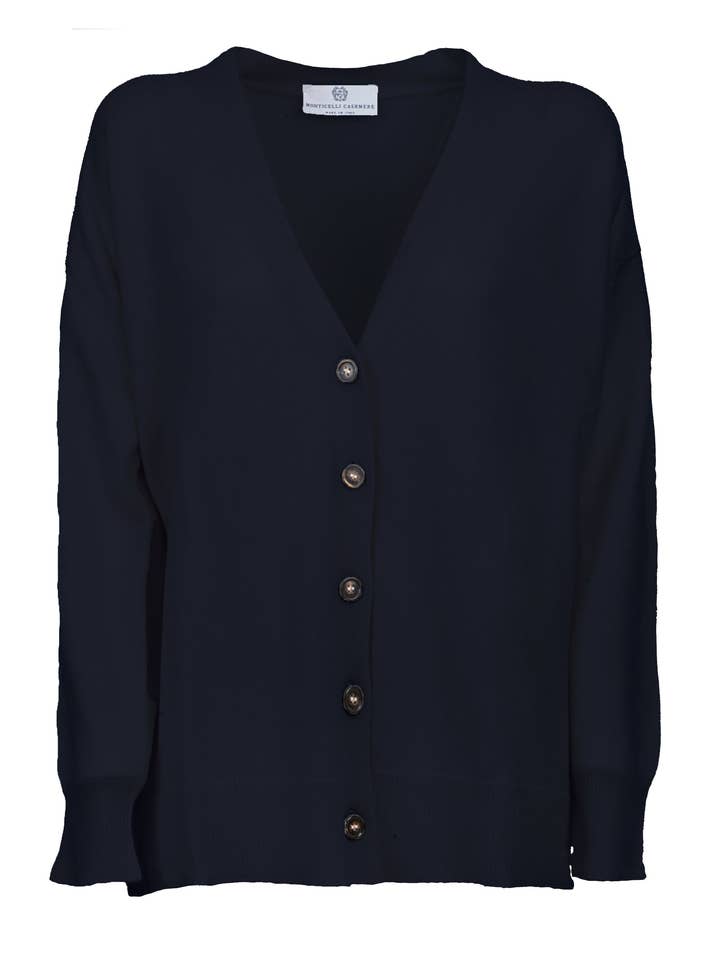 Women's Cashmere Oversized Cardigan Night Blue for wholesale on Faire0