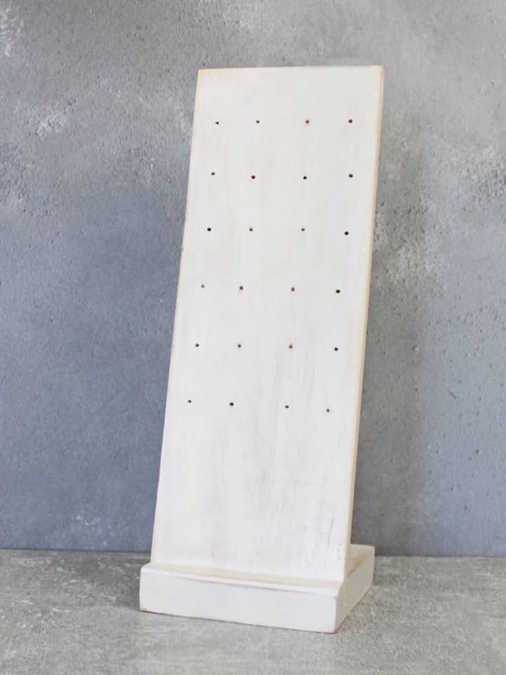 EL1007W WOODEN STUD EARRING DISPLAY STAND (25cm) for wholesale by Suzie Blue