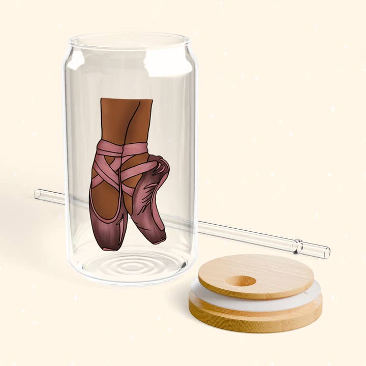 Balletsko glasbæger med låg og sugerør for engroshandel hos Annie's paper studio