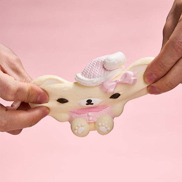 Showcase - Wholesale Squishy Toy - Kids & Baby - SqueezeSquad Taba Deluxe Premium Silicone Squishy Fidget Toy - Pink Hatted Bear5