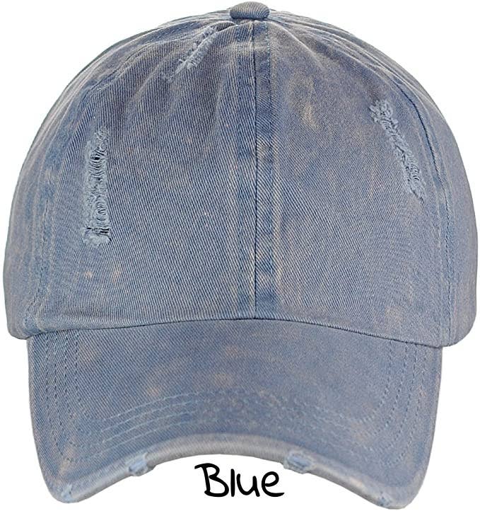 Treasure Bank - Wholesale Ponytail Cap - Women's - PONYFLO Distressed Cotton Ponytail Cap2