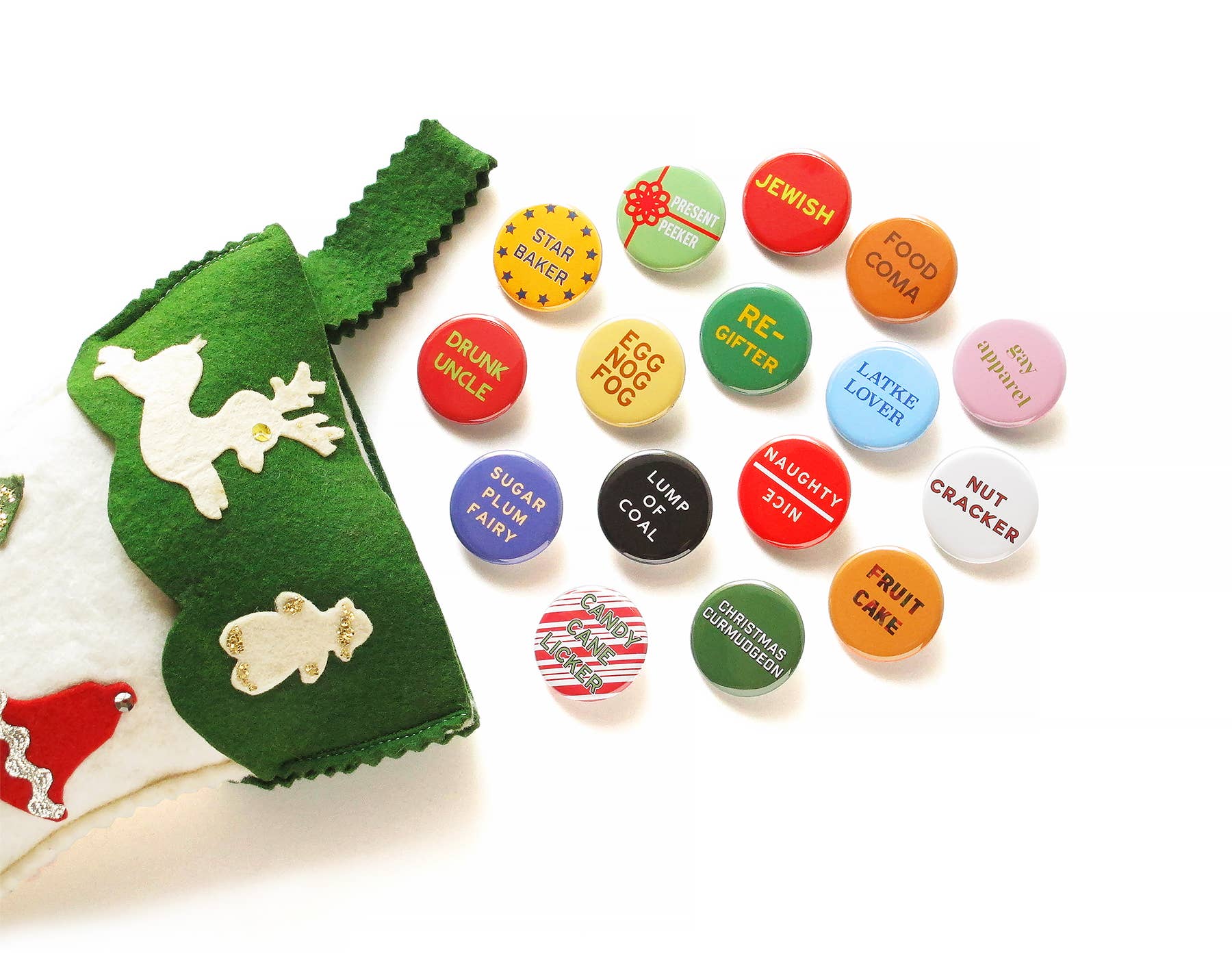 Word For Word Factory - Vente Épinglettes/boutons - Casse-noisette Bouton de Noël Bas de Noël Cadeau de Noël4