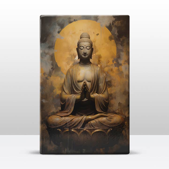 Buddha con le mani giunte - Mini laqueprint - 9,6 x 14,7 cm - LPS505 per la vendita all'ingrosso da parte di Laqueprint