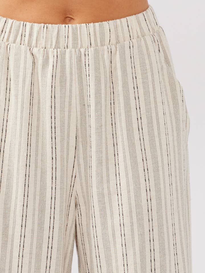 Natural Black Stripe Straight Leg Pants for wholesale on Faire