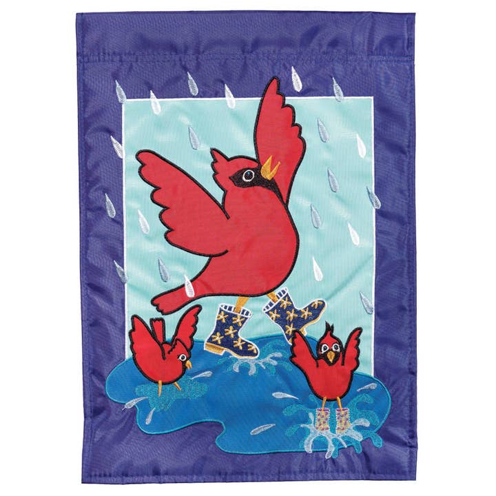 SONGBIRDS IN RAIN GARDEN FLAG for wholesale by Cottage Garden