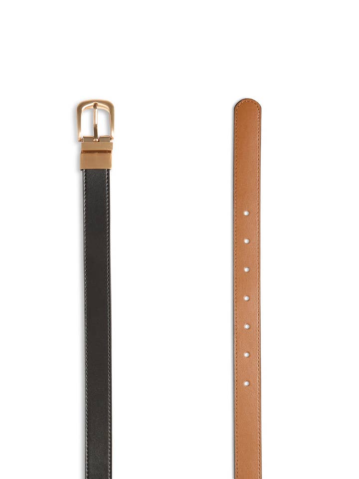 Ceinture réversible Mara | Noir/Marron pour la vente par CHALK