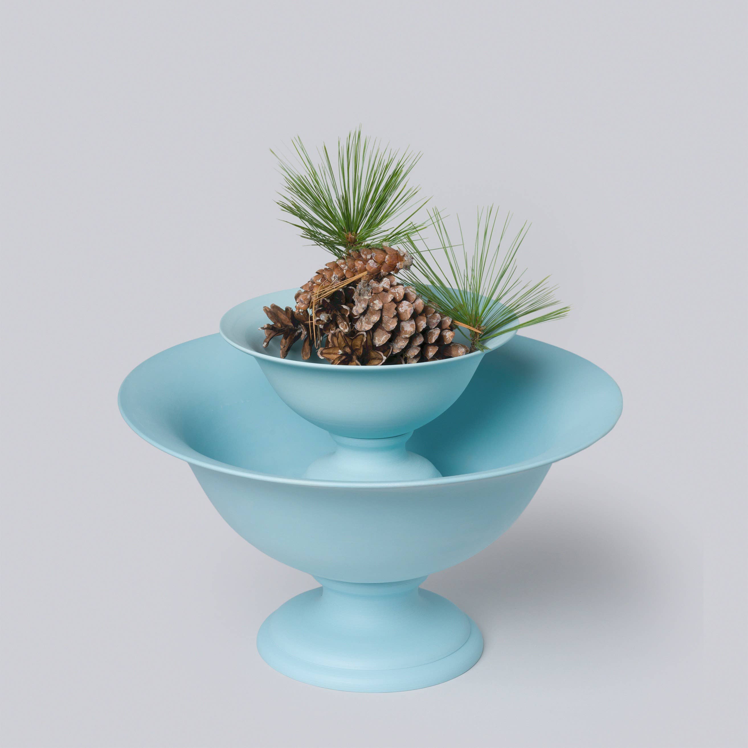 Middle Kingdom - Wholesale Plant Pot - Matte Porcelain Footed Vaso - Denim3