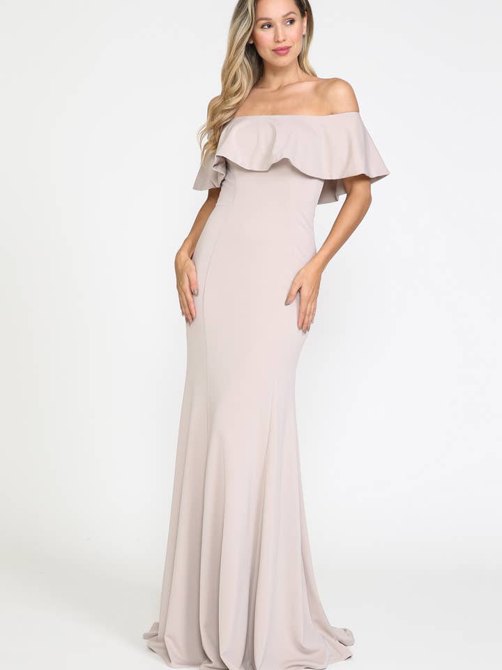 8146 Be glamourous in this heavy jersey dress. for wholesale by POLY USA