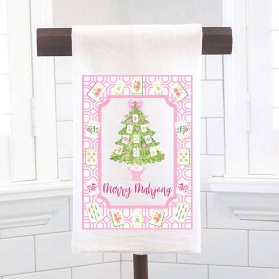 Joyeux Mahjong Chinoiserie Torchons en Sac de Farine #2 pour la vente par Moman Sales, Inc.