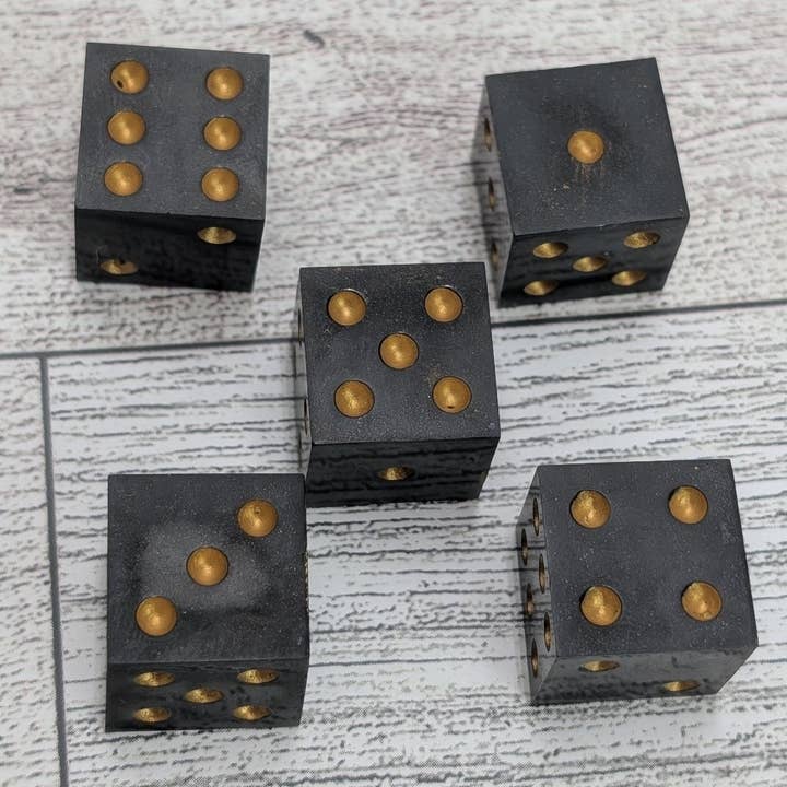 EBONWOOD - Wholesale Dice - Handmade Casino D6 Dice Set - Onxy5