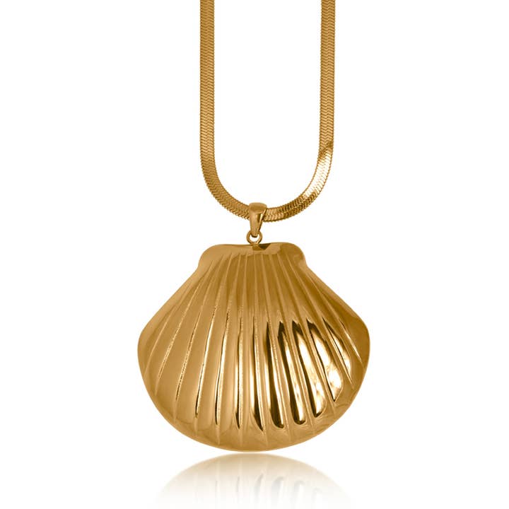 Big Metal London - Wholesale Pendant/charm necklace - TAMARA SHELL STAINLESS STEEL NECKLACE