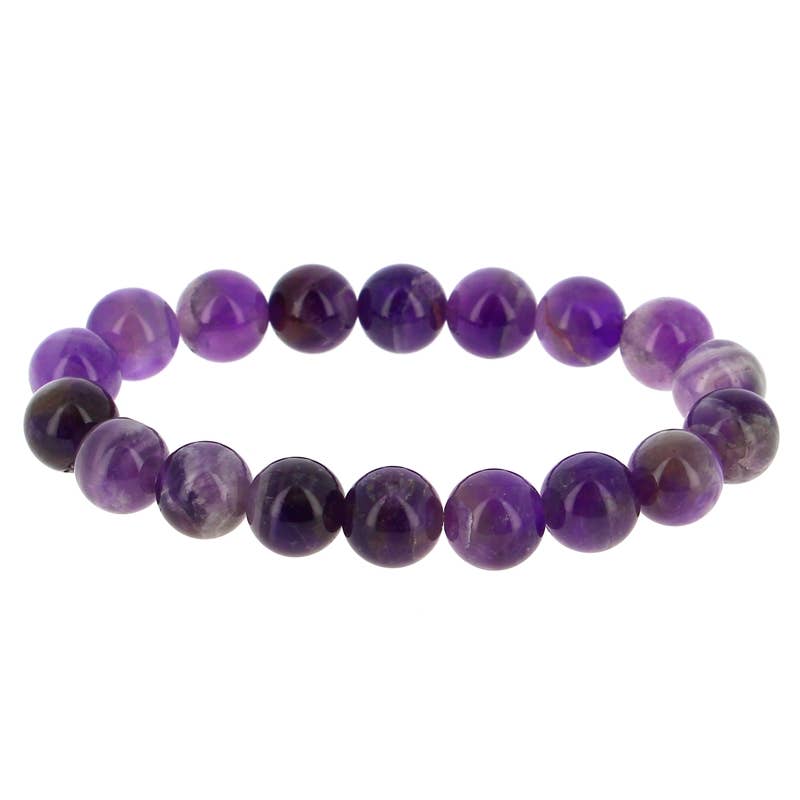 Artisans de Madagascar - Vendita all'ingrosso Bracciale con perline - Bracciale con perline Chevron in ametista da 10 mm0