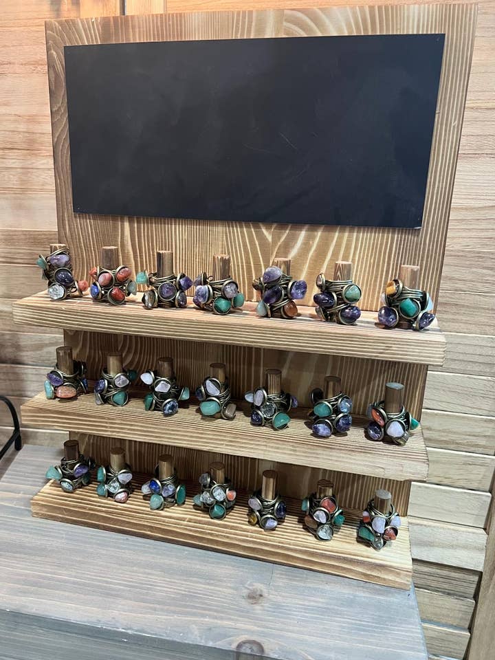 150 Stone Rings with Free Display ($1.00 ea.) for wholesale by LoVely Chaos