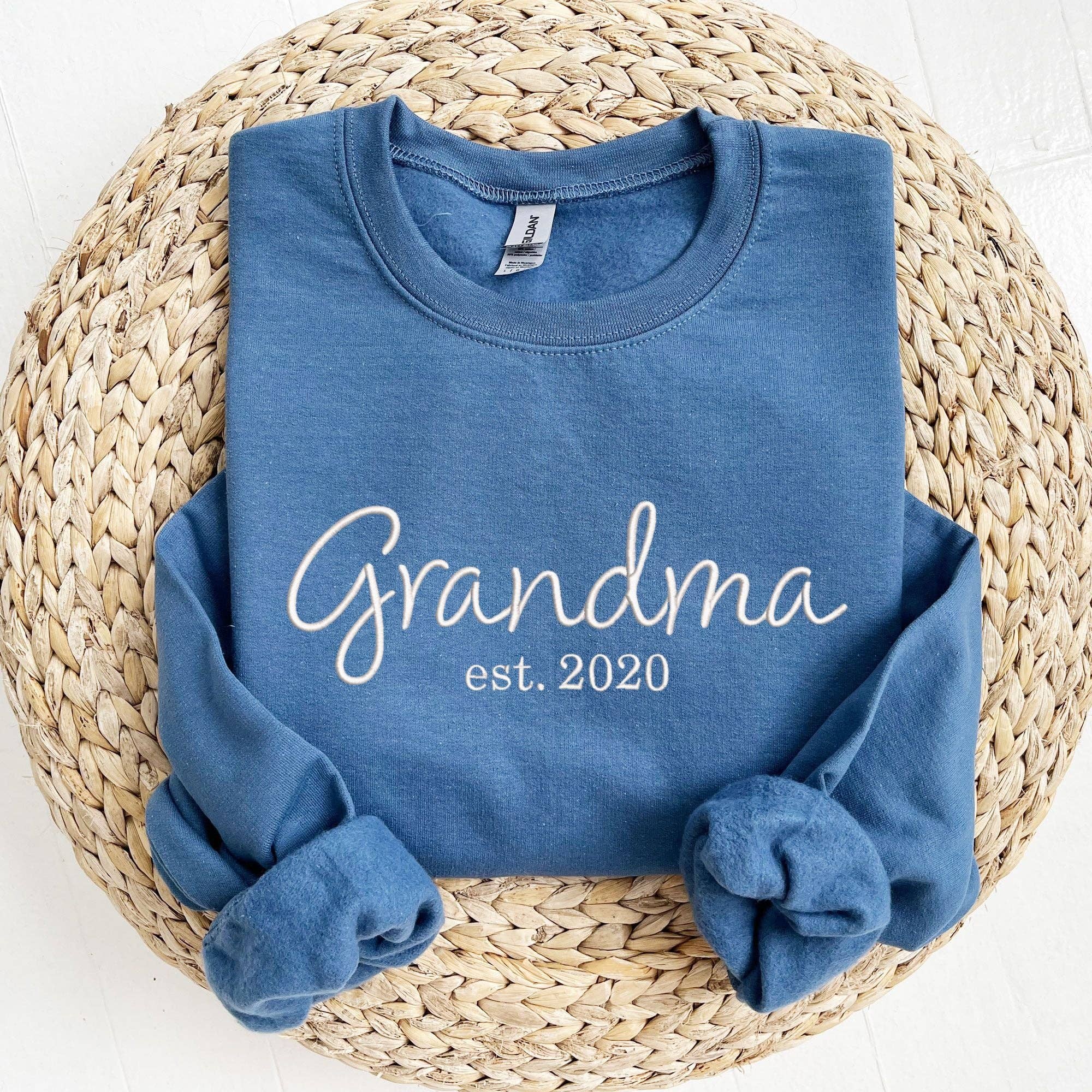 Arden & Gold - Wholesale Sweatshirt - Women's - Grandma Est. Year Embroidered Gemma Crewneck Sweatshirt6
