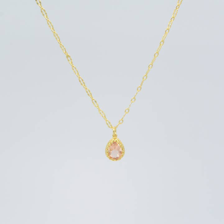 AJS Design Studio - Wholesale Pendant/Charm Necklace - Morganite Pendant Necklace0