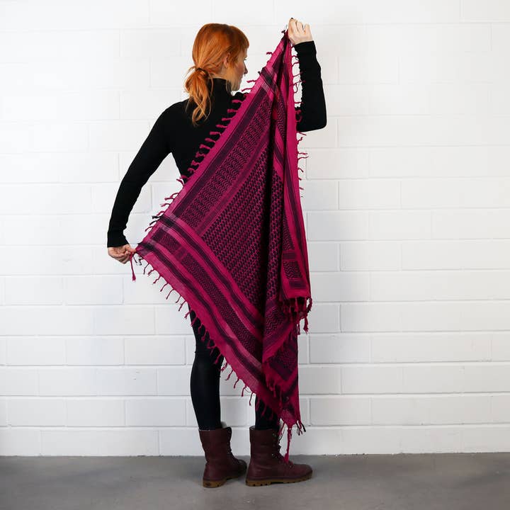 Tribal Trade GmbH - Wholesale Scarf - Unisex - Palituch pink black Kufiya PLO scarf8
