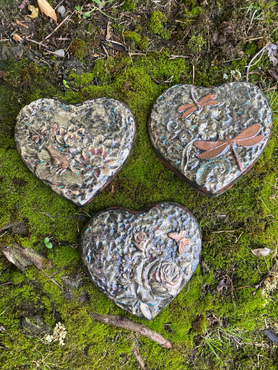 Backyard Stone Art – wholesale Stentrappsteg – Rose Heart liten språngsten, Trädgård sten, Utomhus Inredning1