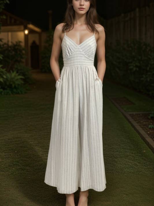 Minimalist Linen Jumpsuit Dress for wholesale by ELPPIS US