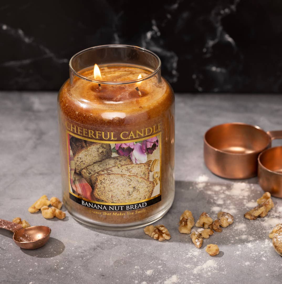A Cheerful Giver - Wholesale Jar/Filled Candle - Cheerful Candle (24oz.) – Banana Nut Bread3
