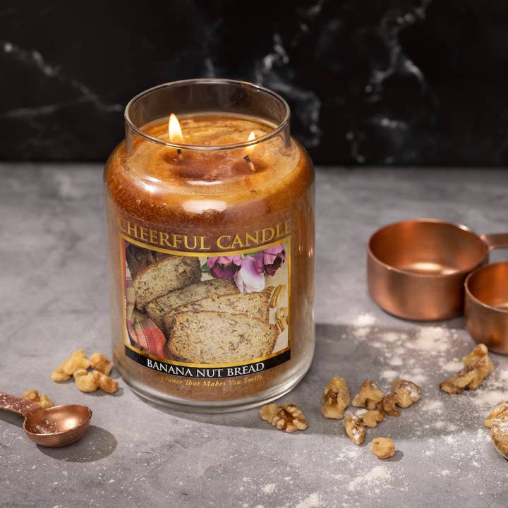 A Cheerful Giver - Wholesale Jar/Filled Candle - Cheerful Candle (24oz.) – Banana Nut Bread3