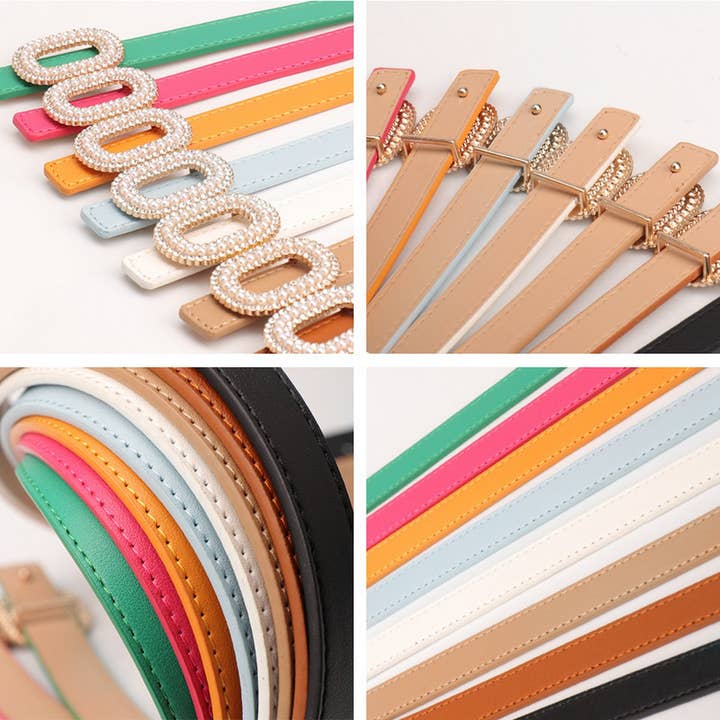 ACCITY - Wholesale Belt - Women's - CLASSIC VINTAGE RHINESTONE PEARL BUCKLE BELT_CWABE0389