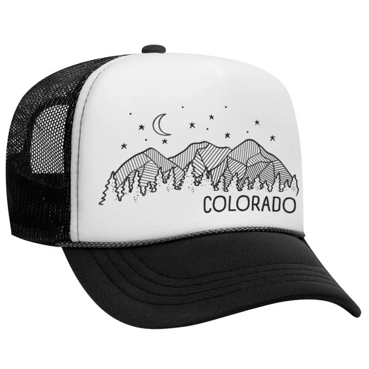 Made of Mountains – wholesale Kids hat – Kids – Night Sky Kid Trucker Hat: White/Black 3