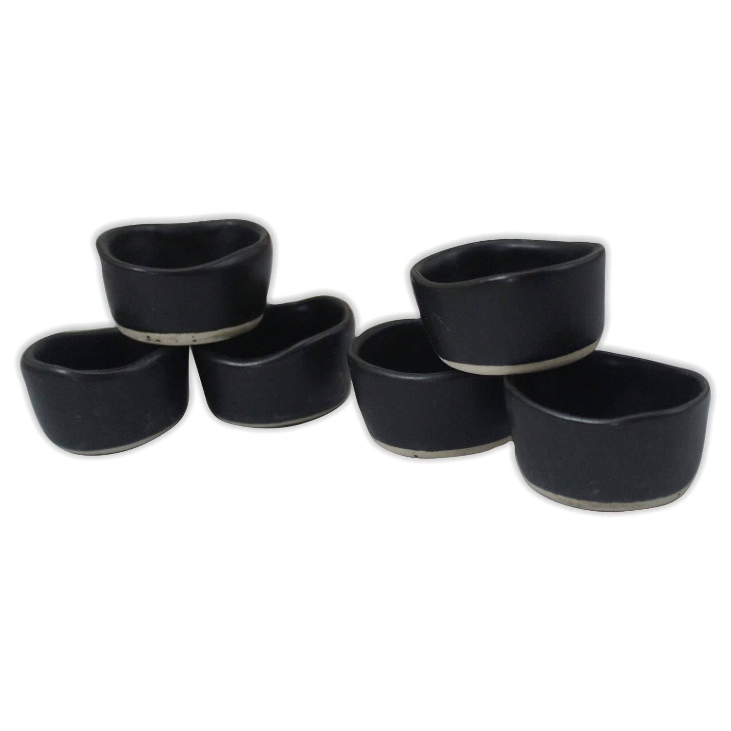 Roro - Wholesale Condiment/Dip Bowl - 1.5 Inch Ceramic Pinch Bowls, Black Matte2
