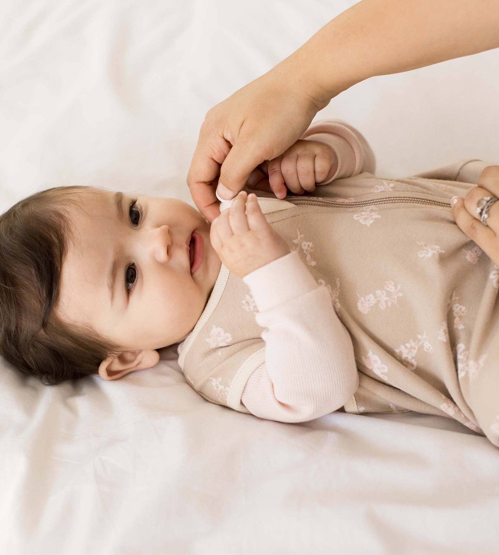 Hummus Whimsical Floral Organic Lightweight Beekeeper™ Wearable Baby Blanket for wholesale on Faire6