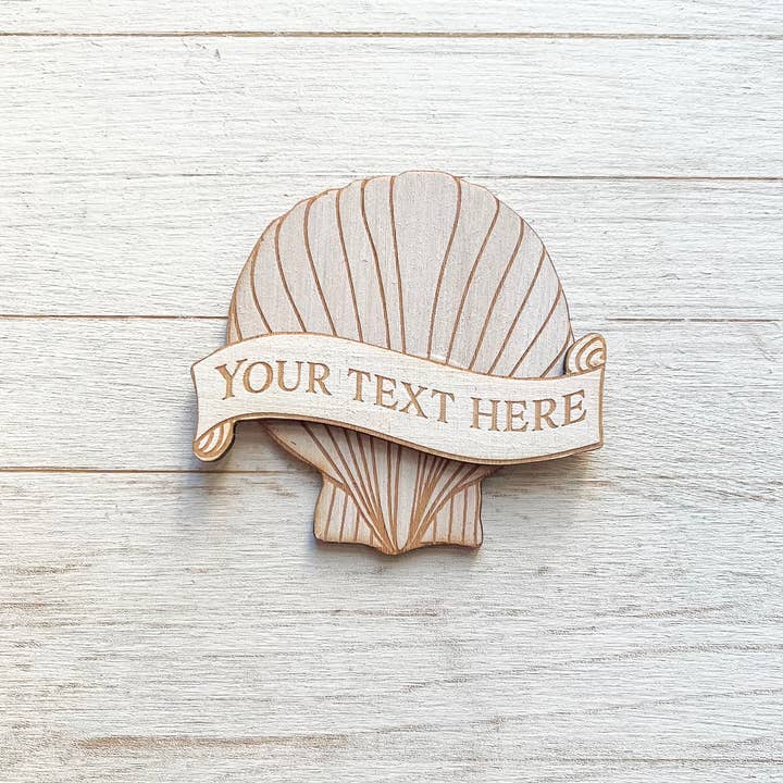Gorgeous Little Bits Ltd – wholesale Magnet – Custom location scallop shell coastal ocean magnet0