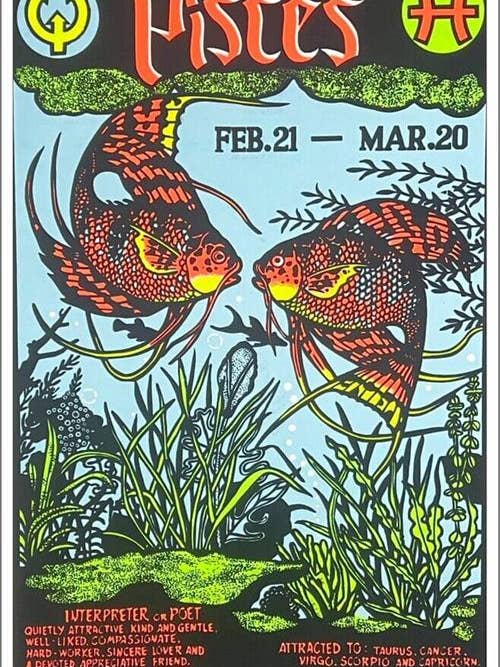 Pisces Zodiac Sign Blacklight Poster 23" x 35" for wholesale by Scorpio Posters