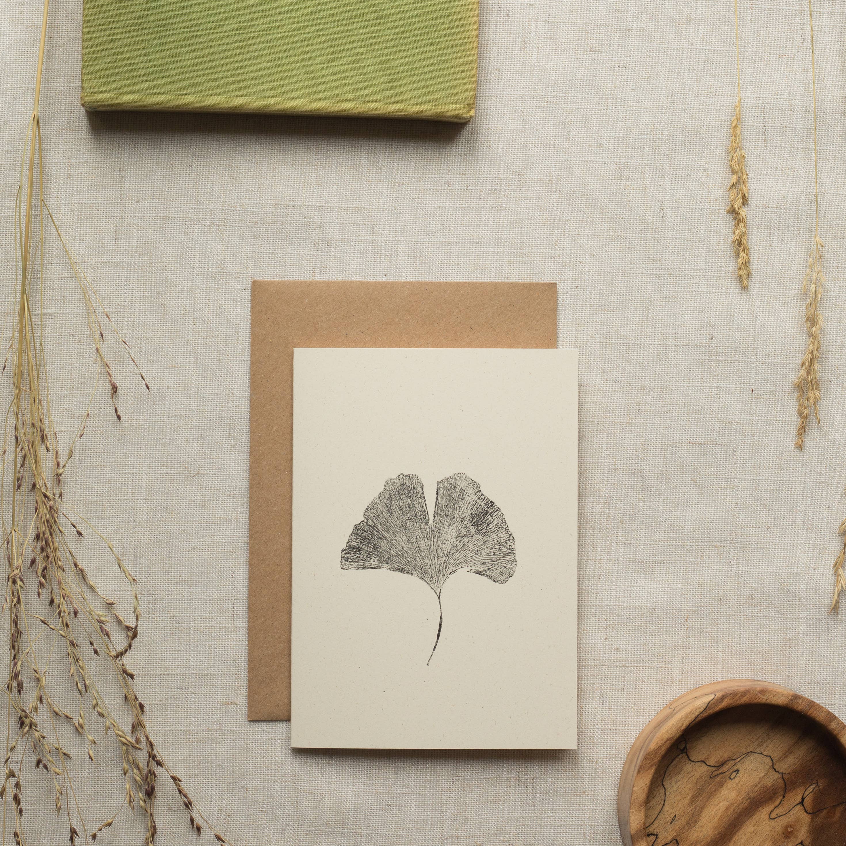 Alicia Breakspear – wholesale Everyday greeting card – Ginkgo Leaf Greeting Card A6 Recycled Card 2