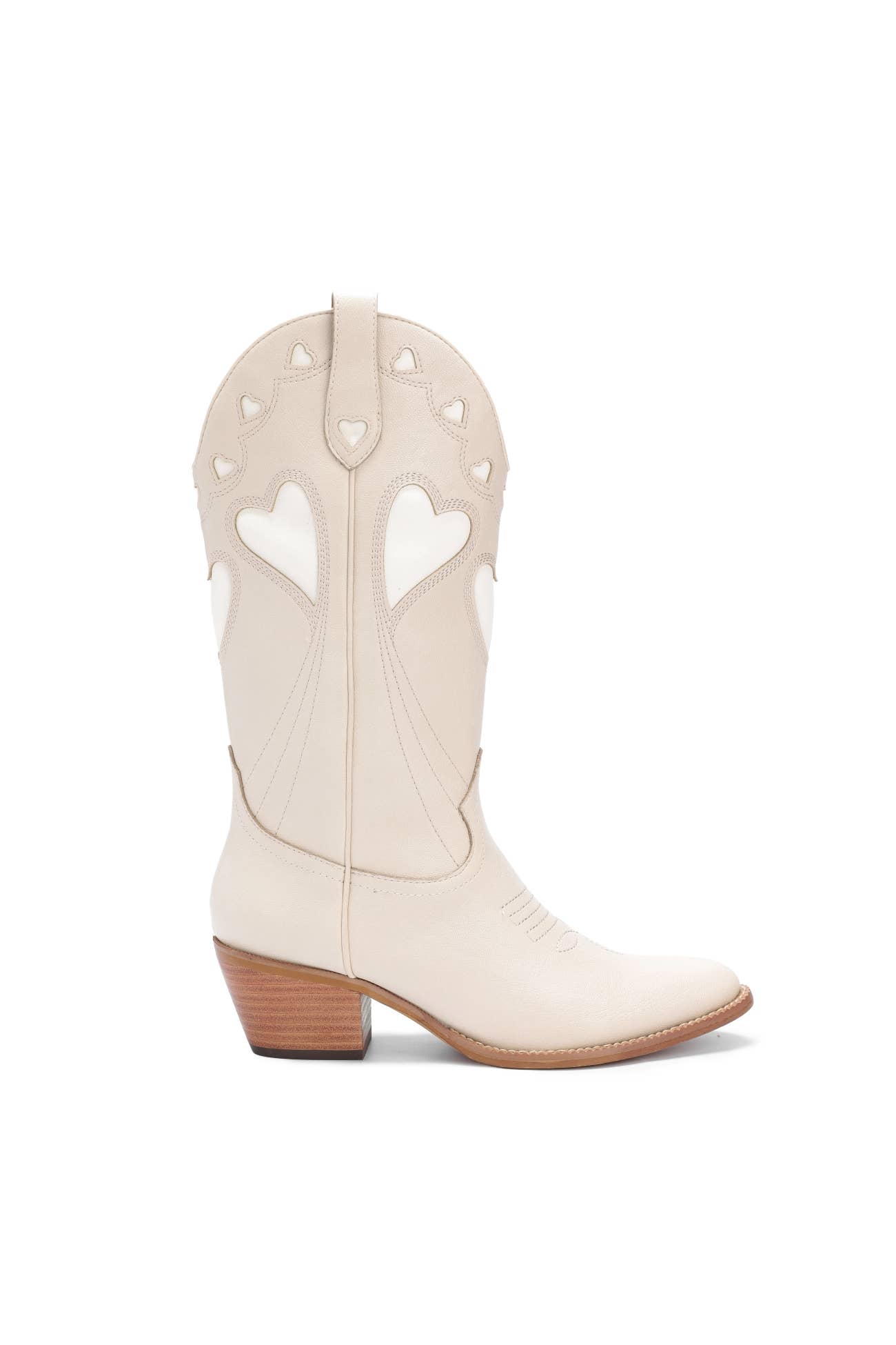 OFF WHITE MIRA HEART CUTOUT DESIGN WESTERN MID-CALF BOOTS for wholesale on Faire4